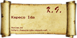 Kepecs Ida névjegykártya