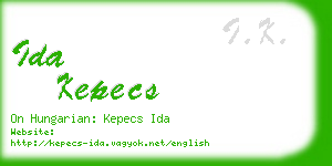 ida kepecs business card